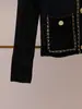 [Em Estoque] Personalizável Shenzhen Nanyou Roupas Femininas de Alta Qualidade Outono Novo Estilo Corrente Estilo Coco Chanel Decoração Malha Decote V