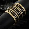 Explosões Transfronteiriças Europeias e Americanas Artesanato Pulseira Rosto Largo Aberta em C Pulseira Rosto Brilhante Metal Alta Qualidade Exagerada Pulseira Multicamadas