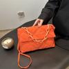 Bolso Textil 2024 Otoño e Invierno Nueva Moda Versátil Hombro Bandolera Acolchado Diamante Cadena Sencillo Axila Bolso Cuadrado Pequeño