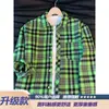 Camisa de cuadros para hombre, chaqueta a cuadros CL, holgada y casual, de manga larga, estilo americano vintage, con cuello, corte relajado
