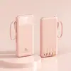 Power Bank de Grande Capacidade para Viagem Internacional com 4 Cabos Embutidos, Carregamento Rápido de 20000mAh, Display Digital, Fonte de Alimentação Móvel
