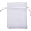 Bolsas de Malha de Organza Branca em Estoque para Atacado Embalagem de Presente para Joias Bolsas com Cordão Sacos para Doces