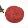Boina a cuadros de estilo japonés para mujer, bonito sombrero de pintor, sombrero octogonal, para todas las estaciones, primavera y verano.