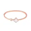 Pulsera simple de trébol para mujer pulsera nueva pulsera de oro rosa joyería pulsera abierta europea y americana pulsera para mujer