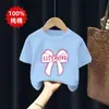 2026 Novo Estilo de Verão Roupas Infantis Soltas e Estilosas para Meninas Tops de Algodão Puro Manga Curta Camisetas Finas para Meninas de Meia-Idade e Mais Velhas