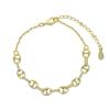 Pulsera nueva de comercio exterior europeo y americano de color blanco, pulsera de circonita, forma de grano de café, circonita redonda fina para mujer