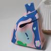 Em estoque Atacado Pêssego Coração Flor Bolsa de Malha Bolsa Feminina de Malha Bolsa de Presente de Mão Bolsa de Malha Bolsa de Presente de Mão