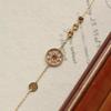 "Noria al Atardecer" Pulsera de Piedra Fanta para Mujer Chapada en Oro Estilo Retro Romántico Regalo pulsera joyería
