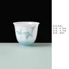 Taza de Té de Hielo de Jade con Orquídea Pintada a Mano con Degradado Miyan, Taza de Cata de Té de Alto Valor, Taza de Fragancia para el Hogar, Juego de Té Kung Fu