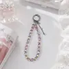 Colgante de cadena para teléfono de cristal cuadrado, de alta gama y a la moda, cadena de mano hecha a mano con cuentas, accesorio para funda de teléfono, cordón para teléfono
