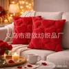 Fronha de pelúcia para Dia dos Namorados transfronteiriça com bordado em forma de coração e padrão jacquard, adequada para sofás de sala de estar, decorações de feriado e como capa de almofada decorativa