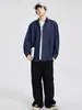 Ropa para Hombre Fengshe / Camisa de Mezclilla Casual para Hombre 2025 Otoño/Invierno Ropa de Trabajo Vintage Estilo Francés Camisa Relajada de Manga Larga