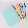 Bolsa de Malla de Color Bolsa Transparente de PVC Impermeable para Estudiantes Bolsa para Lápices Almacenamiento de Archivos de Oficina Bolsa con Cremallera Al por Mayor