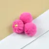 Pingente Pom-Pom de Pelo Sintético de Coelho 2cm Chaveiro Bola de Pelúcia Acessório para Roupas e Bolsas