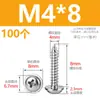 M1.7M2M2.6M3M4M5 Acero Inoxidable 304 Pwa Tornillos Autorroscantes de Cabeza Redonda con Arandela y Espaciador Tornillos para Madera