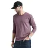 Camiseta Básica de Cuello Redondo Otoño 2024 Moda Talla Grande Elástica Agradable a la Piel Top Interior Camiseta de Manga Larga Fina para Hombre