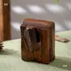 Caixa de Armazenamento Esculpida em Madeira Tailandesa Caixa de Joias de Madeira Retrô Caixa de Cartões de Visita de Madeira Maciça Decoração Criativa Quadrada para Mesa Ornaments