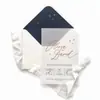 Set de invitaciones de boda en lujoso papel hecho a mano color verde bosque, con papel de algodón de borde deshilachado, adecuado para fiestas de compromiso