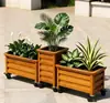 Frete grátis caixa de flores de liga de alumínio vaso de flores para varanda externa caixa retangular para plantio calha de flores vaso para plantas verdes para uso doméstico com rodas