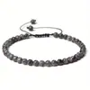 Pulsera de Abalorios Cruzados Europeos y Americanos de 4 mm Pulsera Ajustable Tejida Pulsera de Piedra Natural para Yoga Hecha a Mano Joyería para Damas