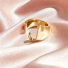 Anillo de letras con forma de estrella europea y americana, joyería hipster galvanizada en oro real, 26 letras mayúsculas en inglés, anillo abierto para dedo índice