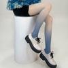 Medias de Seda con Alma Gradiente Estilo Japonés Medias de Seda Gradiente para Mujer Primavera y Otoño Sexy Negro Seda Pura para Mujer Delgadas Anti-enganches Seda