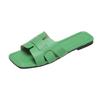 Simples Casual Feminino Comércio Exterior plus size plus size Quadrado Cabeça Chinelos Femininos Exterior Cor Sólida Sandálias Transfronteiriças
