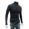 Nueva camiseta de color liso para hombre de comercio exterior, cuello alto de manga larga para hombre, camiseta interior de primavera y otoño, camisa fina para hombre, jersey coreano