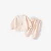 Conjunto de duas peças de moletom para bebê menina, macio e aconchegante, calça de moletom de renda classe A para primavera e outono infantil, roupa de passeio para bebês estilo princesa, desenho animado