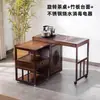 Mesa de Té Giratoria Móvil Balcón Hogar Máquina de Bar de Té Integrada Preparación de Té Mesa de Café Multifuncional Juego Completo Mesa de Té Gabinete de Agua para Té