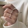 Anillos Planos Apilables para Mujer, Elegantes y Versátiles, Anillos Abiertos de Cadena de Plata S925, Joyería de Moda Estilo Ins