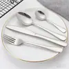 Juego de Vajilla de Cuatro Piezas 1010, Suministros para Hotel Restaurante, Juego de Cuchillo, Tenedor y Cuchara para Comida Occidental de Acero Inoxidable para Hogar Europeo y Americano, Cuchara de Postre
