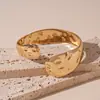 Pulseira Aberta Círculo Geométrico Brilhante Metálica com Manchas Europeia e Americana Joia de Mão de Nicho Personalizada de Alto Padrão para Mulheres