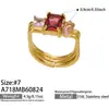 Set de anillos cúbicos de circonia de venta caliente transfronterizo, acero inoxidable, lujo ligero, alta gama, moda, anillos apilables para mujer al por mayor