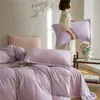 Lujoso y acogedor juego de ropa de cama de cuatro piezas de terciopelo de leche clase A, sábana de terciopelo con relieve cálido de invierno, funda de edredón engrosada, sábana bajera 4
