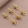 Cobre Banhado a Ouro 18K Ouro Real Formato de Flor Formato de Guarda-Chuva Olho de Carneiro Agulha Pendente Porta Pérola DIY Colar Brincos Acessórios Pingente de Pérola Adesiva