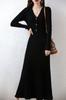Vestido de suéter de cachemira con cuello en V por encima de la rodilla, largo medio, para mujer, otoño e invierno 2022, nuevo, ajustado, con base de lana, vestido largo