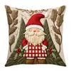 Nova Capa de Almofada de Natal Papai Noel Boneco de Neve Presente Rena Atmosfera de Festival de Inverno Sala de Estar Quarto Capa de Almofada de Pelúcia
