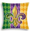 Fronha Carnaval Mardi Gras Conjunto de Quatro Peças Pelúcia Curta Estampada Sala de Estar Sofá Fronha Almofada Quarto