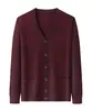 Chaleco Cálido para Hombre de Otoño e Invierno Cardigan de Jacquard de Color Sólido para Hombre Suéter Cardigan de Punto de Botón Único con Cuello en V