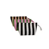 Bolso de Mano de Punto Rayado para Mujer, Bolso Tejido de Tela para Guardar Cosméticos de Gran Capacidad con Bloques de Color a Cuadros Retro, de Mano