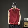 Regata de alta qualidade sem mangas com estampa de letras para homens, nova tendência da marca japonesa para o verão de 2026, camiseta esportiva cool e de corte solto
