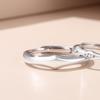 Anel de casal de amor de novo cavaleiro Anel de zircão micro-incrustado brilhante Anel de dedo de bambu para homens e mulheres Presente do Dia dos Namorados