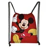 Mochila Nueva de Dibujo con Cordón Estampado Colorido de Mickey Poliéster Gran Capacidad Moderna con Cordón para Niños Venta al por Mayor Caliente