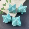 Venta Caliente Transfronteriza Adornos de Piedra de Cristal Natural Merkaba 25*25mm Cuadrado Satélite Piedra Desnuda Accesorios para Joyería DIY