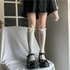 Meias-calça de renda preta e branca e branco leite, três cores, finas, estilo Lolita, para pesca com arco e flecha