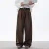 Calças de Niche Wide-leg Estilo Old Money para Homens Soltas Versáteis Calças de Foice Soltas Comprimento Total Casuais Longas