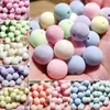 Cuentas de Flocking de Color Macarrón con Agujero Recto Hechas a Mano Accesorios para Ropa Antigua de Otoño e Invierno Felpa 10 Piezas/Paquete Material Libre