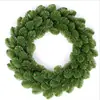 Corona de Navidad Desnuda de Punta y Parte Superior Plana, Corona de PVC Verde Encriptado para Decoración Navideña de Puerta y Ventana