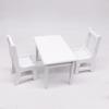 1:12 mini casa de muñecas, muebles de casa de muñecas, cocina, escena exterior, decoración, mesa blanca y silla, mesa cuadrada, dos sillas